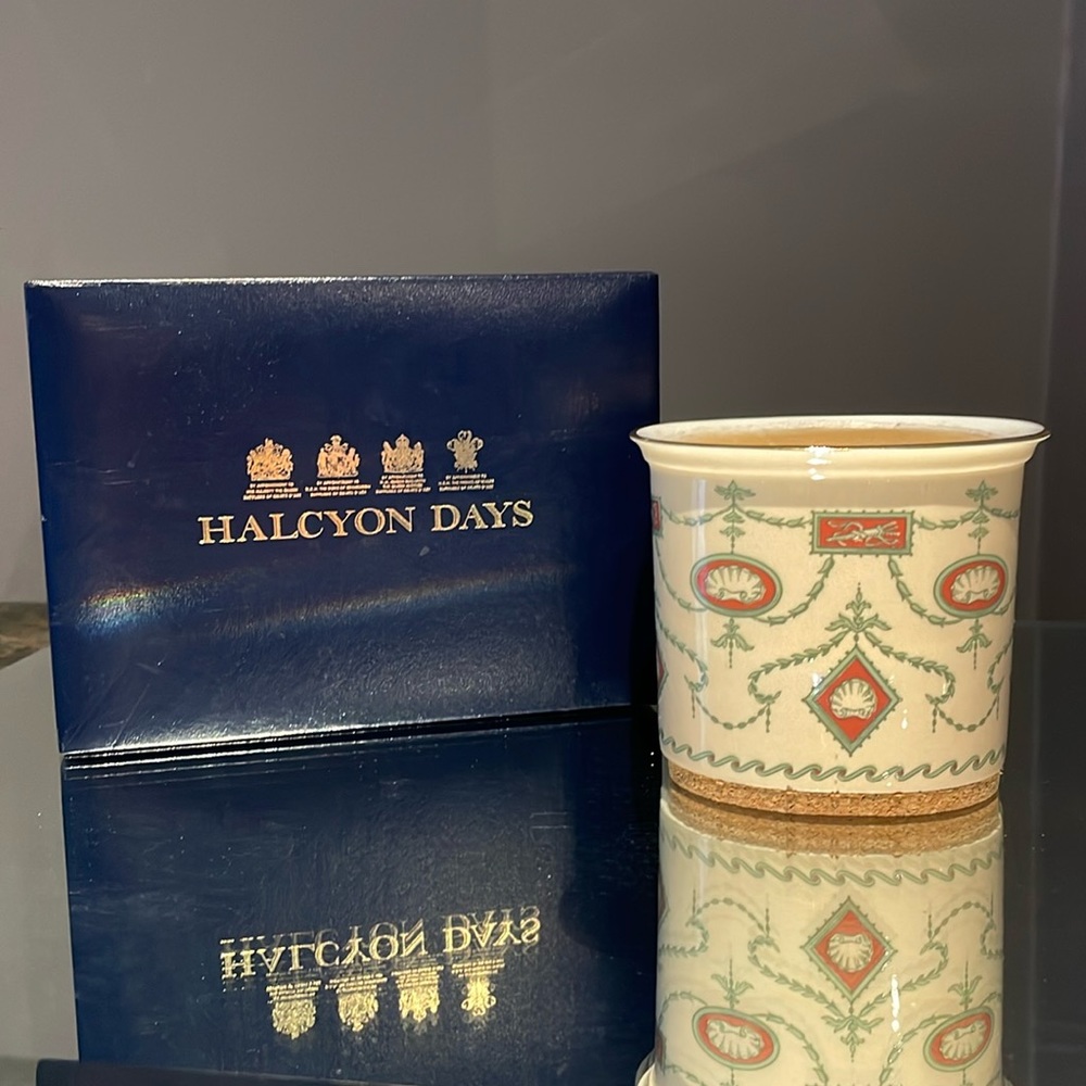 Halcyon Days Bone China containing a candle- Collectable